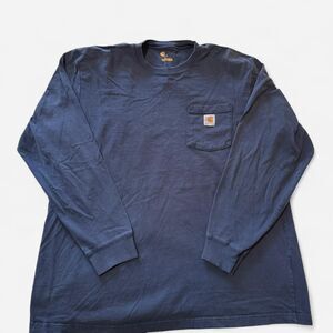 Carhartt Men's Navy and Blue T-shirt